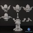 111.jpg Krusty der Clown Bobblehead Puppe - Halloween Edition 3D Druck Set mit austauschbaren Köpfen & Feder (Pre-Supported)
