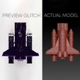 rocket_glitch_square.jpg STL file Rocket Taking Off Pencil Holder Space Shuttle Launch Desk Decoration・3D printable model to download