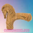 4.png Canne avec cheval,MODÈLE 3D STL FILE POUR ROUTER CNC LASER & IMPRIMANTE 3D