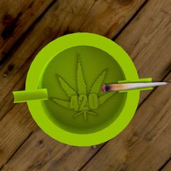 ashtraay1.jpg Fichier STL Cendrier 420・Modèle à télécharger et à imprimer en 3D