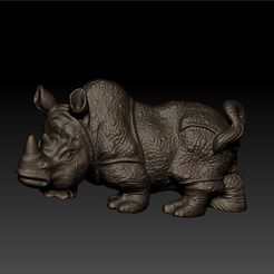 rhinoceros1.jpg STL-Datei rhinoceros sculpture kostenlos・Modell zum 3D-Drucken zum herunterladen