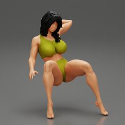 GIRL-00.jpg 3D file Sexy Girl Sitting on a Sofa 3D Print Model・3D printing idea to download, 3DGeshaft