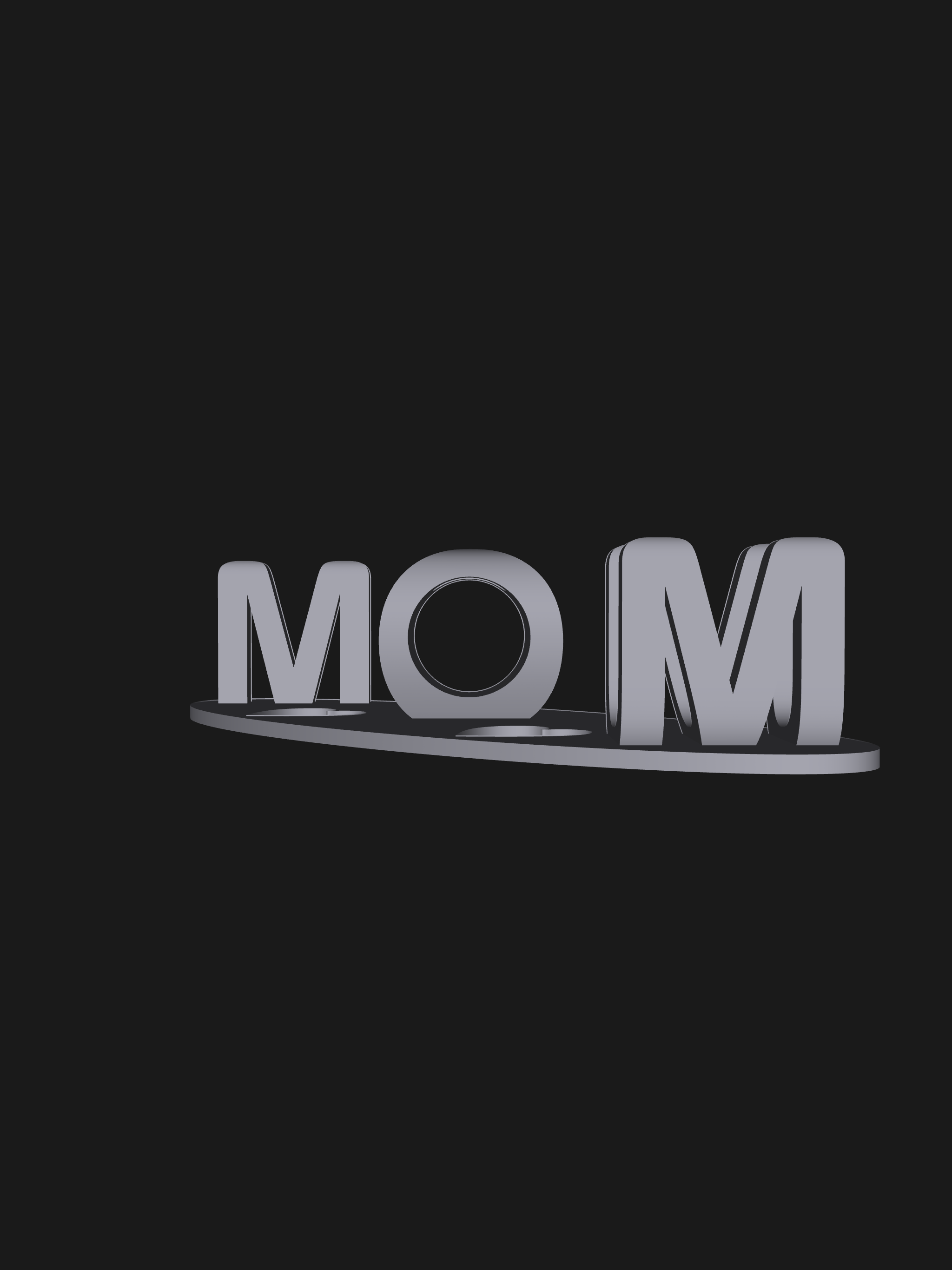 Download STL file I ️U MOM Ambigram • 3D printer object ・ Cults