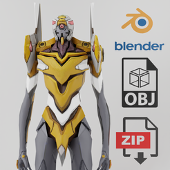 Portada.png OBJ file EVA Unit 00 Textured Lowpoly・3D printer model to download