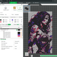 DC-Wonder-woman-2.png Wonder woman DC Cadre/Peinture/Tableau/Cuadro avec Relief 4 Couleurs 3MF pour AMS