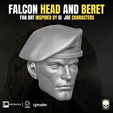 11.png Falcon Fan Art Head and Beret For Action Figures