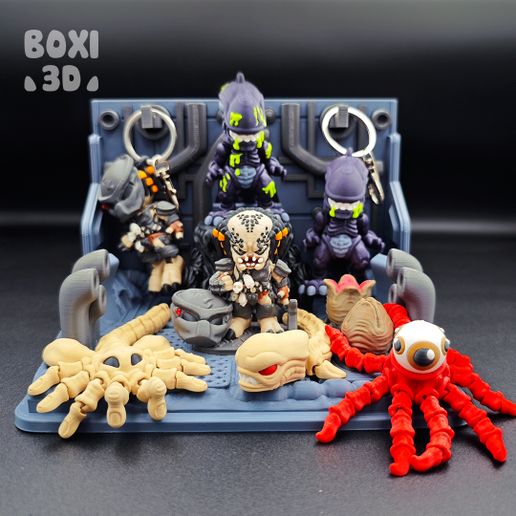👽 PLAYSET ALIEN VS PREDATOR - FLEXI - ARTICULATED - CUTE-PRINT IN