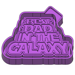 best-dad-1.png Archivo STL El mejor papá de la galaxia MOLDE FRESCO - CAJA DE SILICONA MOLDEADA・Objeto para impresora 3D para descargar