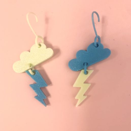 Lightning Earrings 3D model