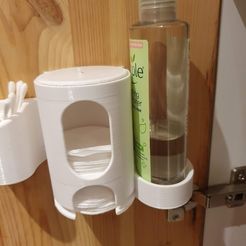 cotton-pad-mount.jpg cotton pad wall dispenser with bottle holder