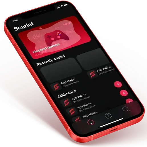 Logotipo 3D da Scarlet App Store