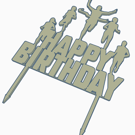 Happy Birthday Marathon Cake Topper 3D model