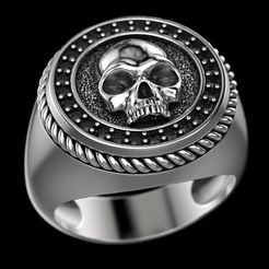 Skulls-ring-3-1.jpg Fichier STL Anneau de crânes 3・Objet pour impression 3D à télécharger