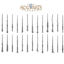 hp.png STL file Harry Potter Hogwarts Legacy 26 Wands Pack・3D printer design to download