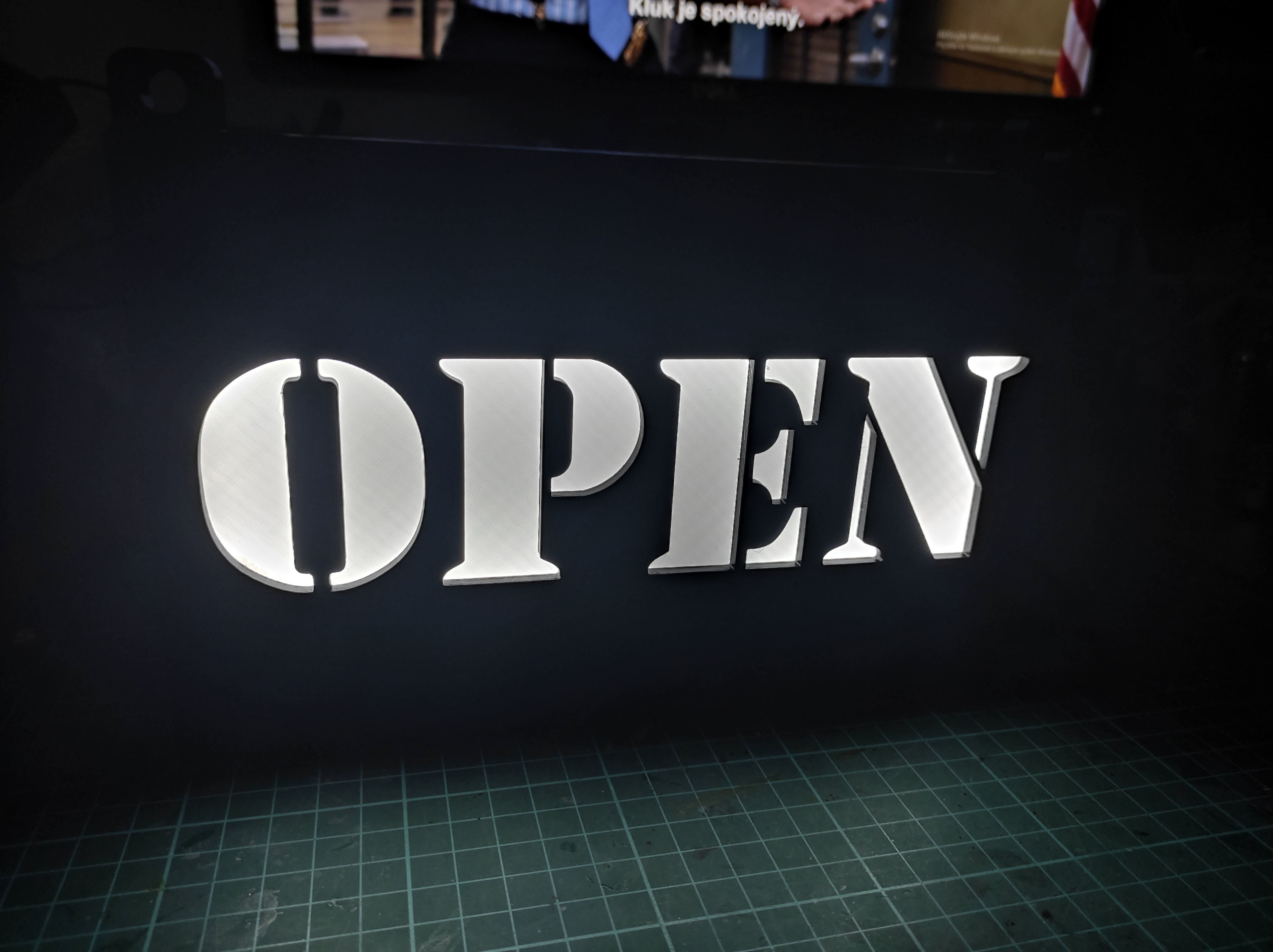 Open Model Sign Download STL file Shop LED sign - OPEN • Model to 3D print ・ Cults