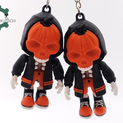 01.-Primary-Image.png Fichier 3MF Cobotech Articulated Hoodie Skull Pumpkin Keychain by Cobotech・Objet imprimable en 3D à télécharger