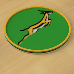 Bokke-layered-multiple-colors.png Free STL file South African Rugby - Springbucks / Springbokke Coaster - Layered for colours - 3 VERSIONS・3D printable model to download