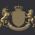 02.jpg Coat of Arms Heraldic Lion and Unicorn Shield 3D Model