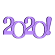 2020_frame-Remix_Flat.STL 2020 Silly New Year Glasses (Flatten white face)