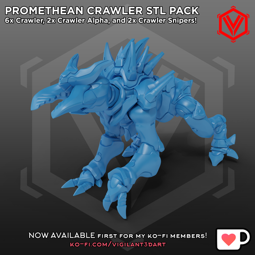 😇 Ancient Construct CRAWLER - 30MM STL PACK・ 3D File for 3D printing・Cults