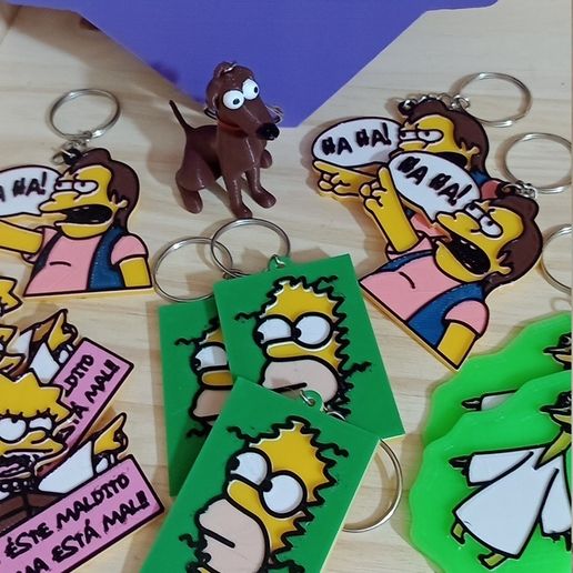 🗝️ Simpsons keychain x5・ 3D File for ・Cults