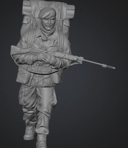 Yomping British Marine 3D model preview
