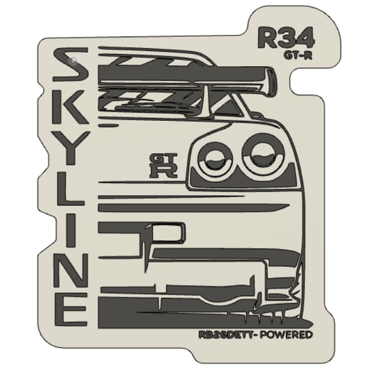 3MF file Nissan Skyline GTR R34 Keychain 🗝️ ・3D printer design to ...