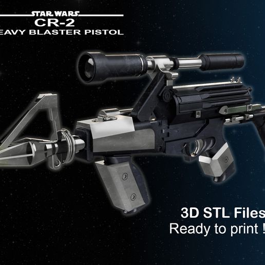 CR2 Heavy Blaster Pistol 3D model
