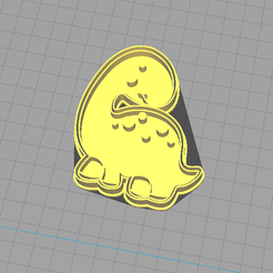 14.png STL file Dinosaur - Long Neck - Cookie Cutter + Stamp・Design to download and 3D print