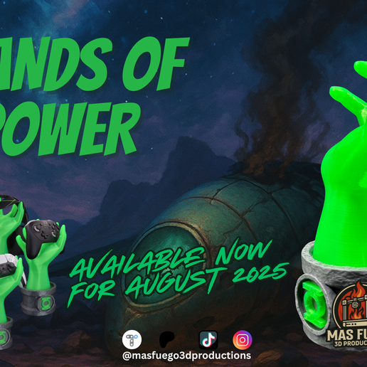 Hands-of-Power-Green-Lantern-Thangs.png Green Lantern - Controller Holder - Hands of Power - Mas Fuego 3D Productions