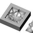 Mold-4-Leaf-Cruciform-Corola-Rosette-Flower-08.jpg Corola flower relief and mold 3D print model