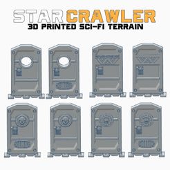 All_Doors-01.jpg Star Crawler Terrain DELUXE Scifi Doors, NEMESIS, Zombicide - with EZ Print Supports