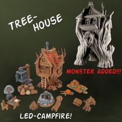 oe ON eat aa 3D file Treehouse Late Pledge - TABLETOP TERRAIN DND RPG SCATTER・3D printing idea to download, ThePilgrimTerrain