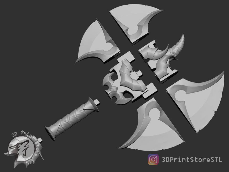 3.png Fichier 3D Hache Eredar de Warcraft - Fan Art modèle d'impression 3D・Modèle à imprimer en 3D à télécharger, 3DPrintStoreSTL