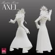 CARTOON-5.jpeg STL File – Axel (Kingdom Hearts Inspired) – Dual Pose Chibi FanArt – 3D Printable Models
