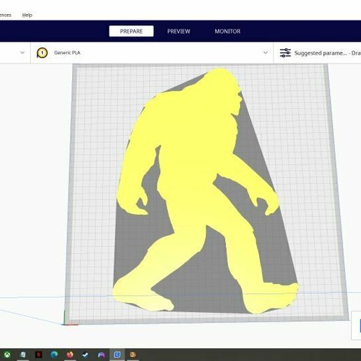 2D Silhouette/Stencil Bigfoot 3D model