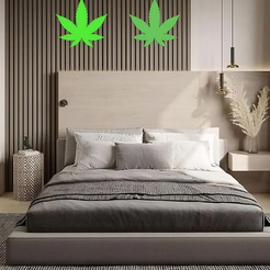 preview-l1wPENXsC-transformed.png STL file Cannabis Leaf Wall ART・3D print design to download