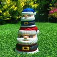 christmas_containers_hiko_-32.jpg Santa and Snowman - Christmas multicolor knitted container - Not needed supports