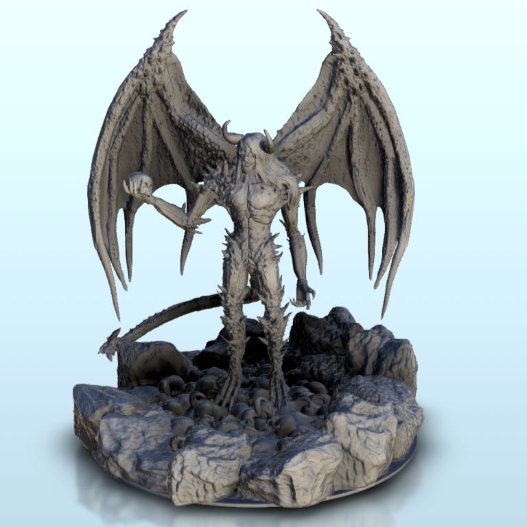 Télécharger fichier STL Winged demon with tail - Darkness Chaos ...