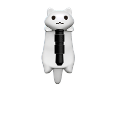 auriculares-1.png OBJ file Kawaii kitty for mobile phone.・3D printable model to download