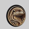 a_160.jpg Otter Animal Head Otter Animal Medallion for CNC Router Laser & 3D Printer