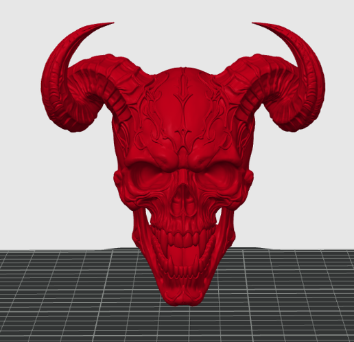 Halloween Horned Demon Skull