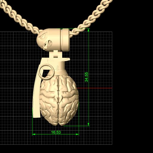 Measures.jpg granade and brain pendant