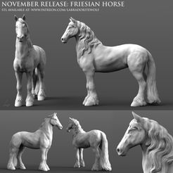 Friesian Horse Patreon Release.jpg STL file Friesian Horse・3D print design to download