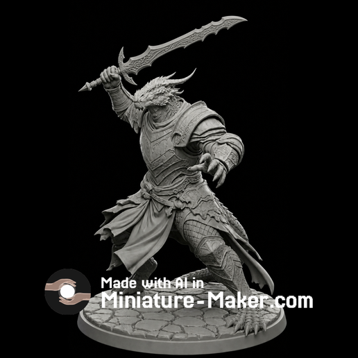 Dragonborn 3D Printable DnD Miniature | Miniature-Maker