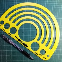2020-03-09_21-46-31.JPG Free STL file Custom Semi-Circle Ruler/Template・3D printing model to download