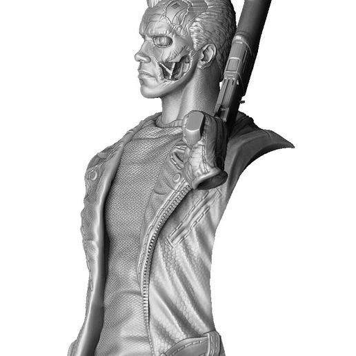 5.jpg TERMINATOR BUST T-800 3D PRINTABLE STL OBJ ZTL