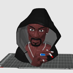 1.png Archivo STL Busto de Snoop Dogg fumando (Figurita pintada Bambulab)・Plan para descargar y imprimir en 3D