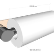size.png STL file QUICK RELEASE 8.8'' PAPER TOWEL HANGER ( NO SUPPORTS NEEDED )・3D printable model to download