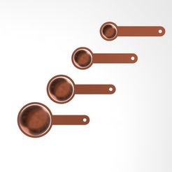 1.jpg Archivo STL gratis Cucharas de medición Uso en la cocina 1 onza 0.5 0.2 0.1・Diseño imprimible en 3D para descargar